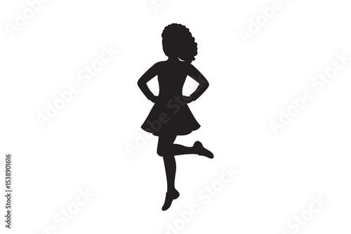 irish dancer silhouette vector art illustration on white background