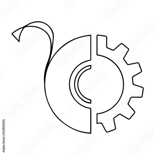 Black insulating tape in gear illustration