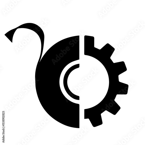 Black insulating tape in gear illustration