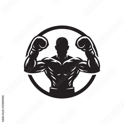 boxer vector silhouette clip art logo design illustration