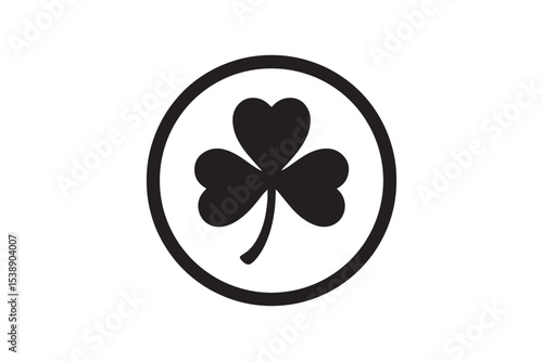 shamrock coin silhouette vector art illustration on white background