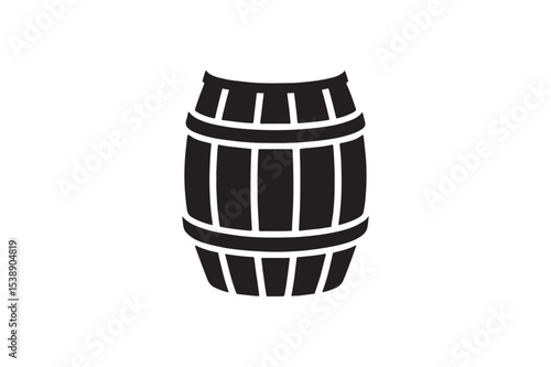 beer barrel silhouette vector art illustration on white background