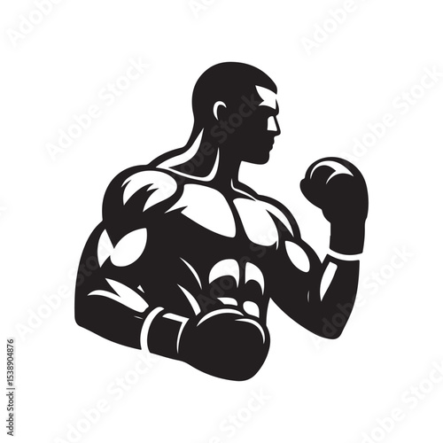boxer vector silhouette clip art logo design illustration