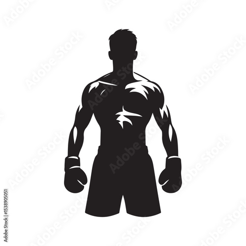 boxer vector silhouette clip art logo design illustration