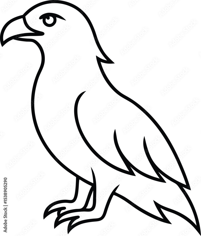 Fototapeta premium eagle icon line art vector illustration on transparent background 