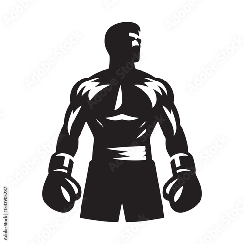 boxer vector silhouette clip art logo design illustration
