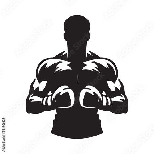 boxer vector silhouette clip art logo design illustration