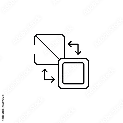 Fill And Stroke icon design with white background stock illustration