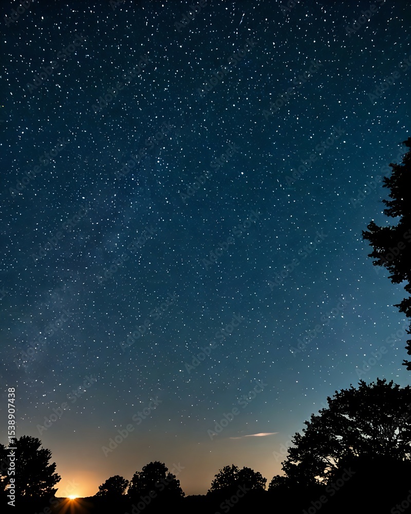 Naklejka premium Silent Stars Above the Forest