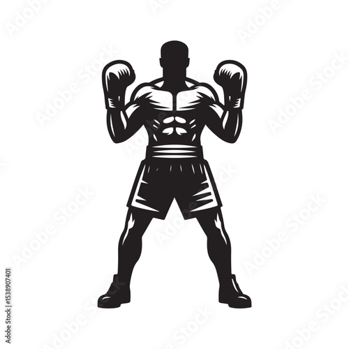 boxer vector silhouette clip art logo design illustration