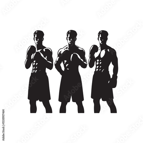 boxer vector silhouette clip art logo design illustration
