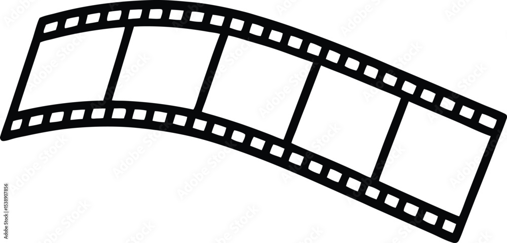 Fototapeta premium film strip icon line art vector illustration on transparent background