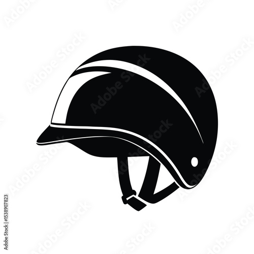 Premium Vector Silhouette Icon of Equestrian Helmet, Horse Riding Safety Gear, Professional Riding Headgear, Sports Equipment Design