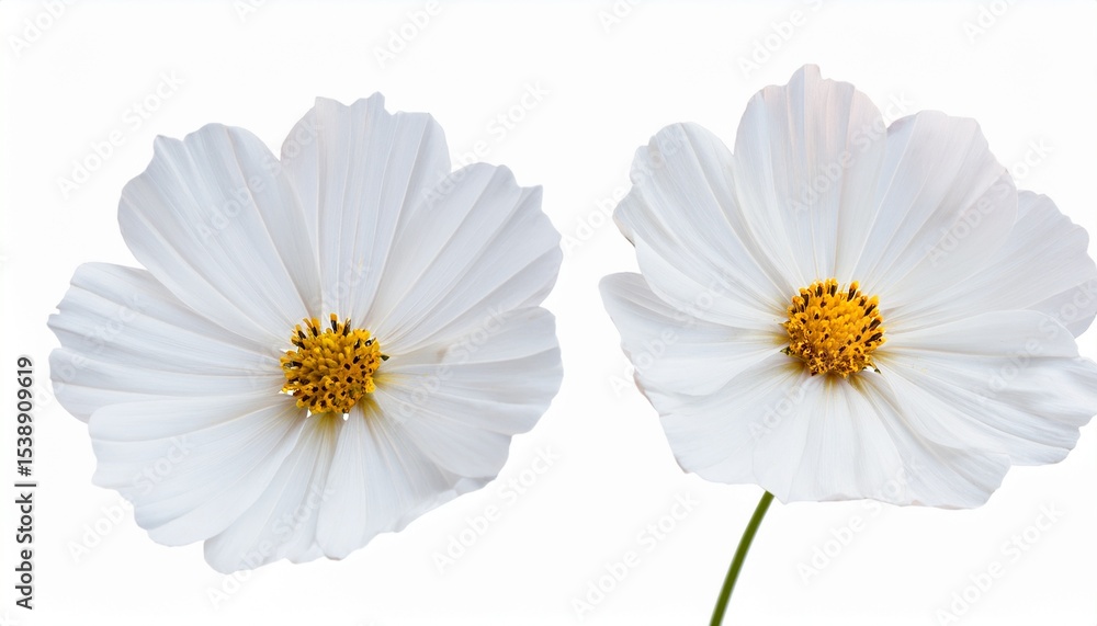 Obraz premium closeup of white cosmos flower isolated on white or transparent background
