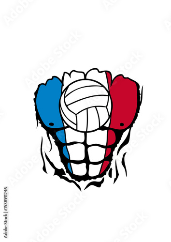 volleyball France corps torse muscle dechire muscu