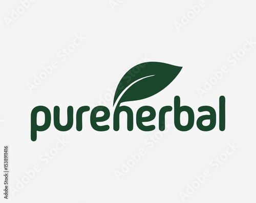 PureHerbal logo featuring leaves, conveying natural products.