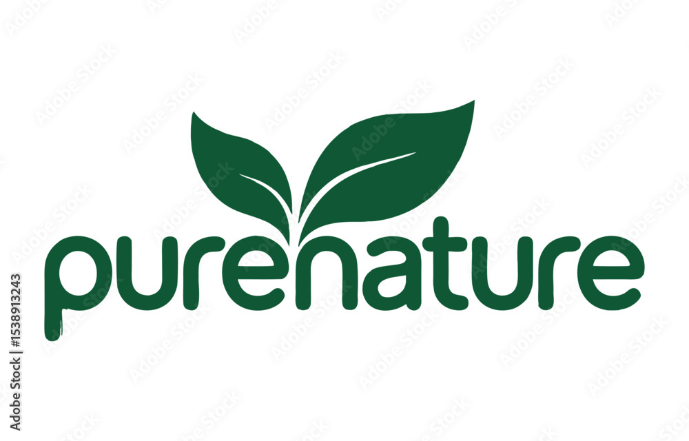 Pure Nature Logo Featuring Leaves for a Natural Brand Pure Nature Logo Featuring Leaves for a Natural Brand
