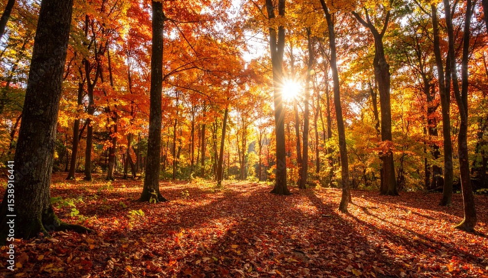 Obraz premium Autumn in the tree woods