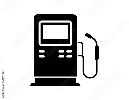 Vector Illustration of a Modern Gas Pump, Modern gas pump kiosk icon, perfect for fuel station illustrations, gas pump, fuel pump, gas station, kiosk, self-service, modern, technology, fuel, dispensin