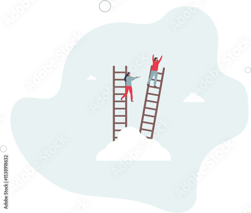 Jealous colleague or coworker envy for other being better or promoted, loser cheating competition or office politic dirty and dishonesty concept. character life .