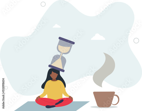 Patience time, practice to concentrate and wait for success, being professional calm and mindfulness thinking, endurance concept. character life .
