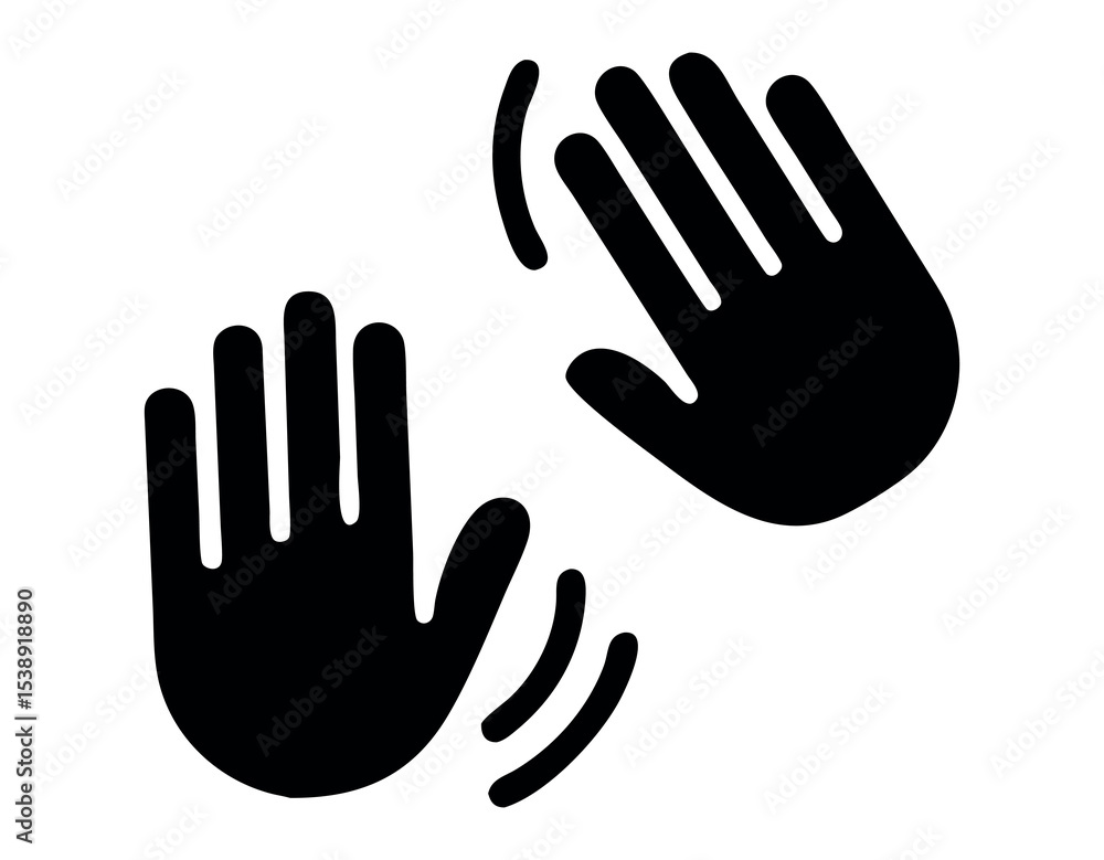 Obraz premium hands interacting, a digital touch gesture icon, outlined graphic of two hands making a touch or gesture action, suggesting interaction or a tap, hand, hands, interaction, communication, gesture, ico