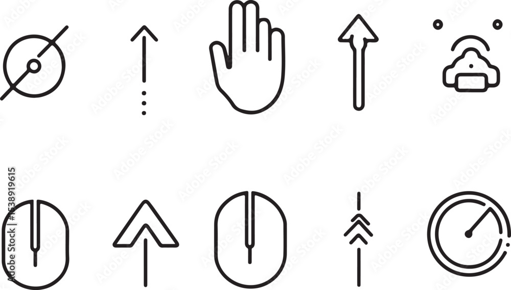 Obraz premium UI Click & Mouse Vector Icon Collection