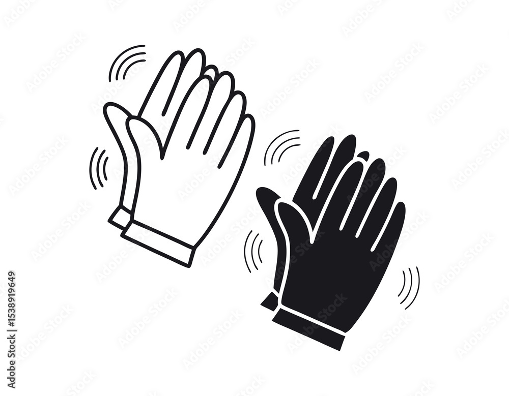 Simple Black and White Clapping Hands Icon, graphic illustration of two hands clapping, hand clap, applause, celebration, recognition, icon, graphic, vector, illustration, simple, flat design, black a Simple Black and White Clapping Hands Icon, graphic illustration of two hands clapping, hand clap, applause, celebration, recognition, icon, graphic, vector, illustration, simple, flat design, black a