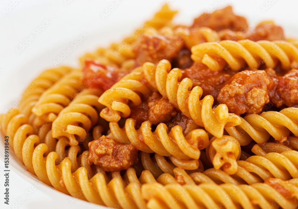 Close-up of pasta against white background Close-up of pasta against white background