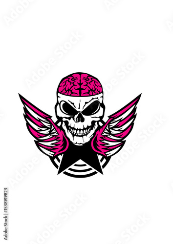 tete de mort cervelle cerveau aile