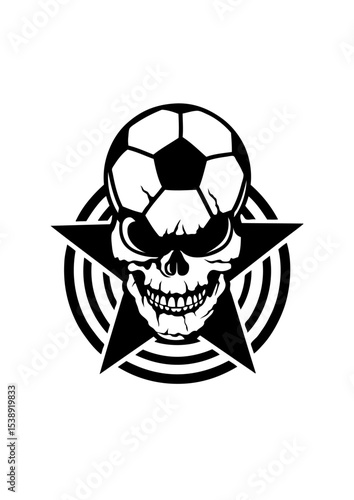 tete de mort football ballon crane