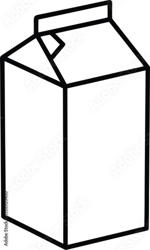 milk carton icon line art vector illustration on transparent background	
