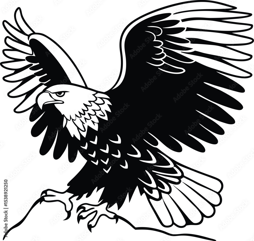 Obraz premium Classic Eagle Shape Vector Illustration 