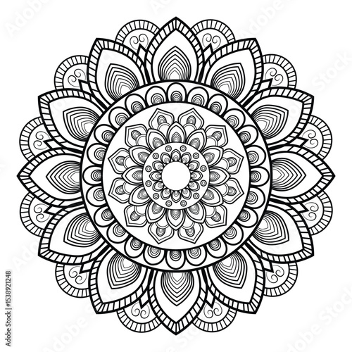 Ornamental geometric mandala pattern vector