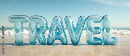 A 3D digital rendering of the letter 