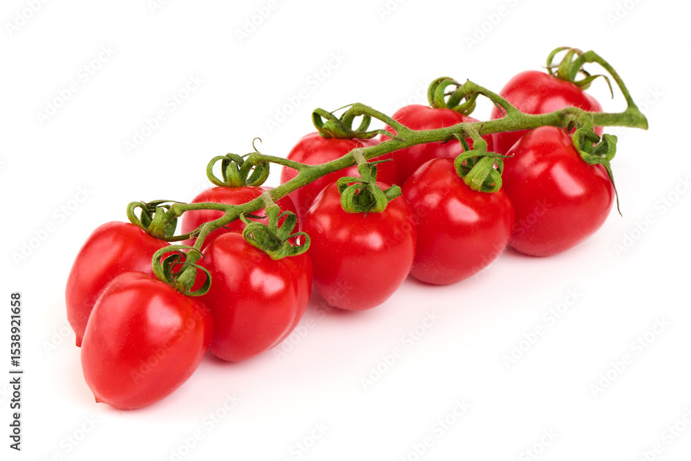 Tomatoes on Vine, Fresh Red Cherry Tomatoes, Isolated Tomatoes on Vine, Fresh Red Cherry Tomatoes, Isolated