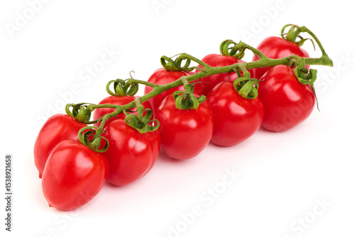 Tomatoes on Vine, Fresh Red Cherry Tomatoes, Isolated