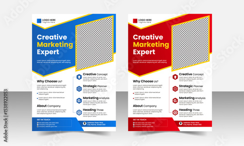 Corporate business flyer template and creative design, business marketing abstract a4 flyer template, IT company flyer design and editable vector template, business proposal, promotion, advertise, pub