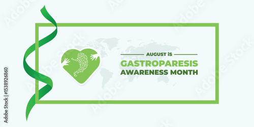 Gastroparesis awareness month is observed every year in august. Low poly style design. Geometric background. Vector template for banner. Isolated vector illustration.	