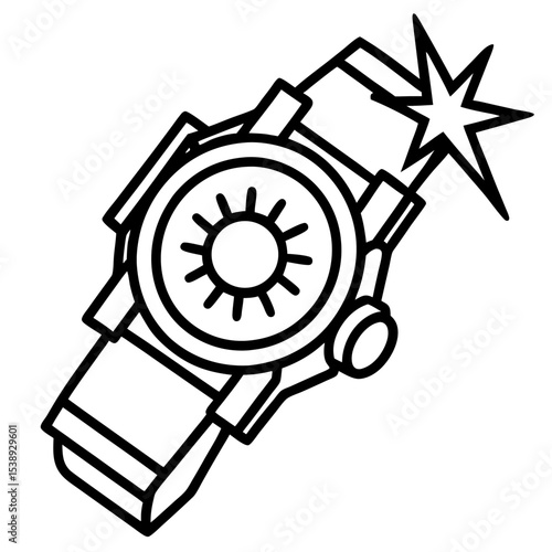 hand drawn vector illustration of a compass