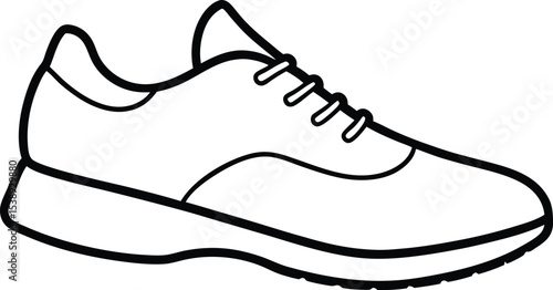 running shoe icon line art vector illustration on transparent background