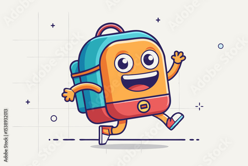 backpack character jump excited