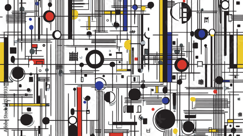 Geometric shapes intersect dynamically abstract construction