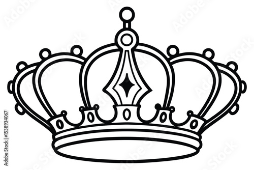 Ornate regal crown heraldic coronation emblem