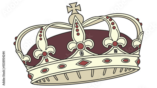 Ornate regal crown heraldic coronation emblem design