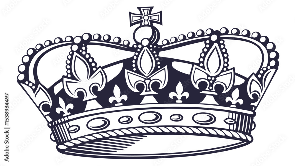 Obraz premium Ornate regal crown heraldic coronation emblem