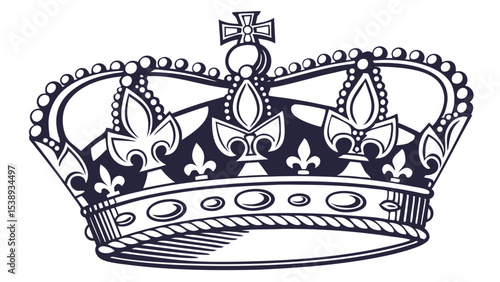 Ornate regal crown heraldic coronation emblem