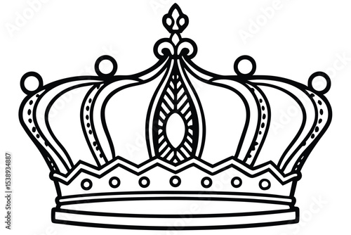 Ornate regal crown heraldic coronation emblem
