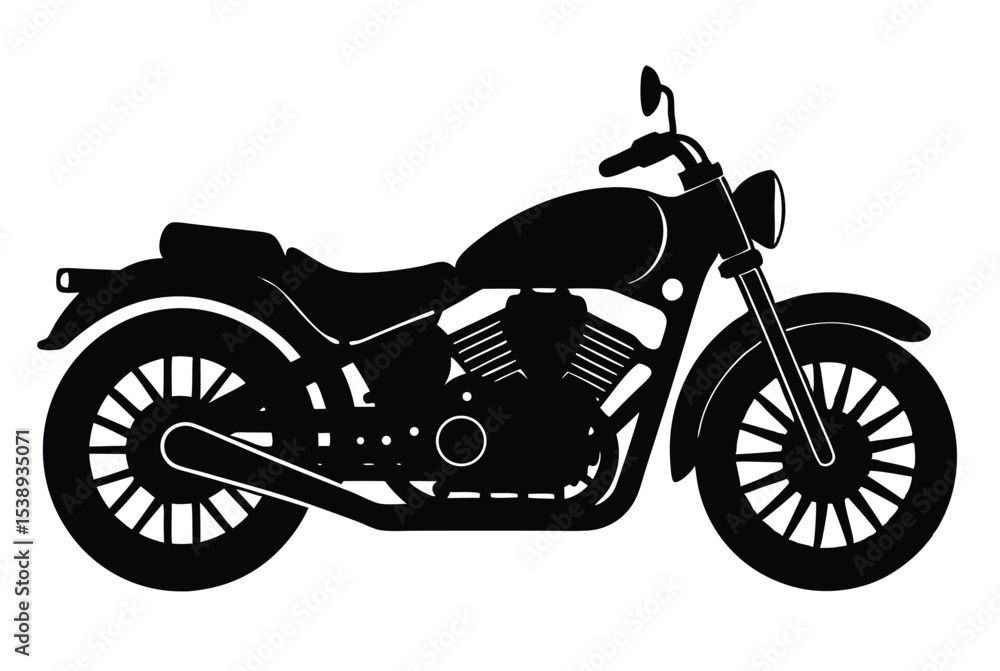 Fototapeta premium Motorcycle Silhouette Vector Illustration for Design and Print Project