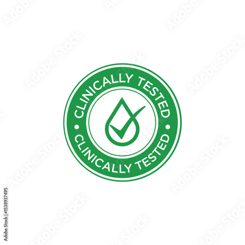 Clinically Tested Green Icon Vector.